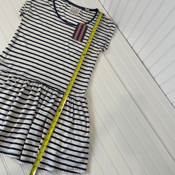 NWT Jack Wills Blue & White Stripe Short Sleeve Mini Peplum Dress Size 4 - Picture 5 of 6